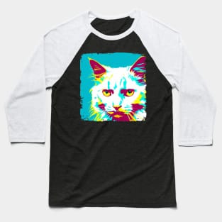 Turkish Angora Pop Art - Cat Lover Gift Baseball T-Shirt